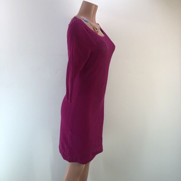 Lauren Ralph Lauren Dress Women's fuchsia Pink 3/4 Sleeves knitted fitte… - Picture 7 of 16